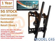 AVL C45 fix , Tilt TV Bracket , suitable for all 55" TV , TV range from 39" to 55" , VESA 100 x 100 to 400 x 400 max . SG STOCK , FAST DELIVERY , Suitable for Prism , LG  , Samsung , Xiaomi , Mi , etc
