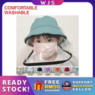 (COMFORTABLE &amp; STYLISH) WJS Kids Face Shield Hat Anti-droplet Visor Shield Bucket Hat Face Protective Cover Shield Mask Sun Cap For Kids MULTICOLOR [FREE RM 50 VOUCHER]
