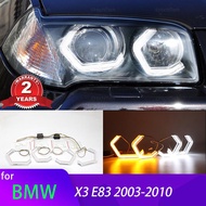 White Yellow M4 style LED Angel Eyes Halo Ring Lamp Turn Signal Car Running Light DRL for BMW X3 E83 2003-2010