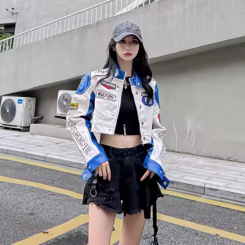 Spring Autumn Motorcycle Removable Baseball New Outerwear Racer Bomber Racing Stylish Varsity Aviato
