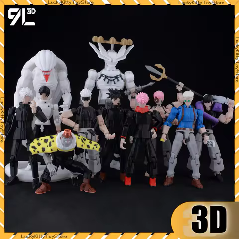 9L3D Printed Lucky Dummy 13 Jujutsu Kaisen Gojo Satoru Toji Yuji Sukuna Anime Action Figures Mannequ