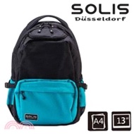 【SOLIS】調色盤系列 REISE小尺寸前袋款電腦後背包-鳥藍/黑
