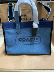 Coach牛仔藍托特包附零錢包