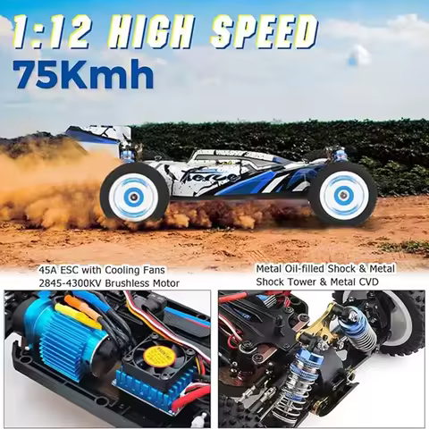 124017 Wltoys -V8 1/12 2.4G Racing RC Cars 4WD Brushless Motor 75Km/H High Speed Remote Control Off-