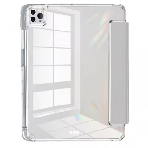Tri-Fold Acrylic Case with Pencil Holder for iPad 11th Gen Air 6 Pro 11 Anti-Bend