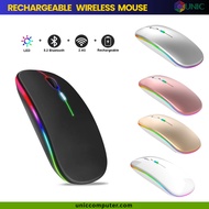 RECHARGEABLE SILENT WIRELESS MOUSE LED BACKLIT 2.4Ghz RECEIVER BLUETOOTH DUAL MODE