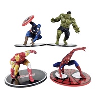 Figures Iron Man Spider-Man Captain America Hulk Action Figures Toy Anime Movie Doll Model Desktop Ornaments Gift