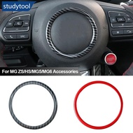 STUDYTOOL Car Steering Wheel Interior Emblem Decorative Circle Ring Styling Sticker For MG ZS/HS/MG5
