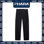 Hara Original Regular Fit กางเกงยีนส์ สีดำ ด้ายเทา ป้ายหนัง รุ่น HMR1-9101-02