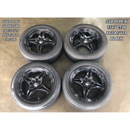 USED RIM SSR TYPE X 15 INCH WITH TYRE 185/55/15 FOR WAJA GEN2 SATRIA NEO PERSONA WIRA MYVI ALZA VIOS