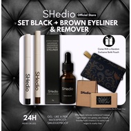 SET COMBO Waterproof Eyeliner SHEDIO Safe & Pure 2 PCS Black [1] + Brown [1] with Box