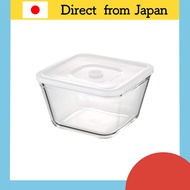 Iwiki Heat-Resistant Glass Airtight Container White Deep Type LL, Dimensions: 19.0 cm (W) x 19.0 cm 