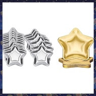 (RZDW) 60Pcs Star Shaped Paper Plates Gold Disposable Party Plate Pentagram Dinnerware Plate Silver