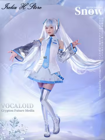{in stock}Irelia H Store mi&ku Cosplay Costume snow mi&ku uniform jk dress female shirt skirt