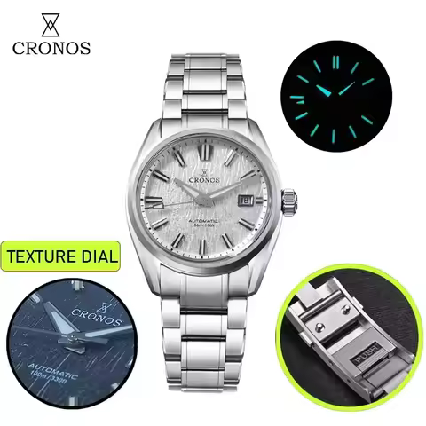 Cronos GS New 39mm Texture Watches PT5000 Automatic Movement Mechanical Waterproof 100m Luxury Men B