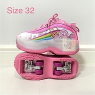 Roller Skate รองเท้าสเก็ต โรลเลอร์เบลด รองเท้าสเก็ต รองเท้าสเก็ต4ล้อ พับล้อได้ รุ่นใหม่ ลายสายรุ้ง R