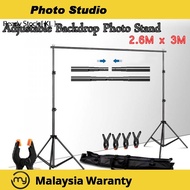 Portable Backdrop Photo Shoot Studio Adjustable Stand 2x2M 2.6x3M 3x3M
