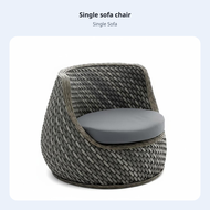 Round Rattan Sofa Outdoor Lounge Chair Modern Designer Balcony Patio Garden