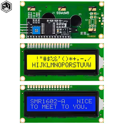 LCD1602 I2C Display Module – 16x2 Character Screen with PCF8574 IIC Adapter (Blue/Green Backlight Op