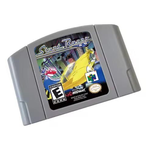 LINK 6 Stunt Racer 64 Game Cartridge - USA NTSC / EUR PAL Version, Custom ROM Cartridge For 64 Conso
