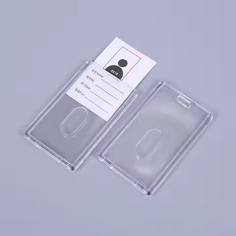 1PCS Card Cover Case Badge Holder Transparent AcrylicFactory Company Office Staff Employee's ID Name