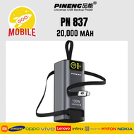 Pineng Original PN-837PD (20000 mAh) Powerbank Built in Cable 130W Fast Charge also for Charging Lap