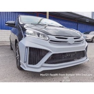 B1709 PERODUA MYVI  2021 FACELIFT FRONT BUMPER WITH DAYLIGHT GT