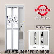 ONITEK BD 6 Aluminium Bi Fold Swing Door Toilet Bathroom Folding Door / Pintu Tandas Bilik Air Pintu