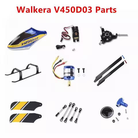 Original Walkera V450D03 RC Helicopter Spare Parts Main Blade Canopy Motor Servo Gear ESC Receiver L