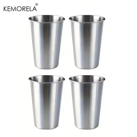 KEMORELA 2/4PCS Stainless Steel Cups 300/400ML Stainless Steel Tumblers Pint Camping Cups Drinking G