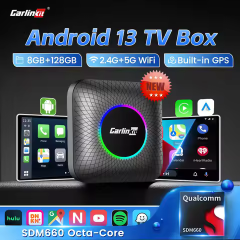 CarlinKit SDM660 Android 13 TV Box CarPlay Ai Box 8G+128G Wireless CarPlay Android Auto 4GLTE BT WiF