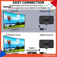 Skym* Digital Antenna Long Range Signal-reception Plug Play 300 Miles 4K DVB-T2 Smart TV Box Antenna for Bedroom
