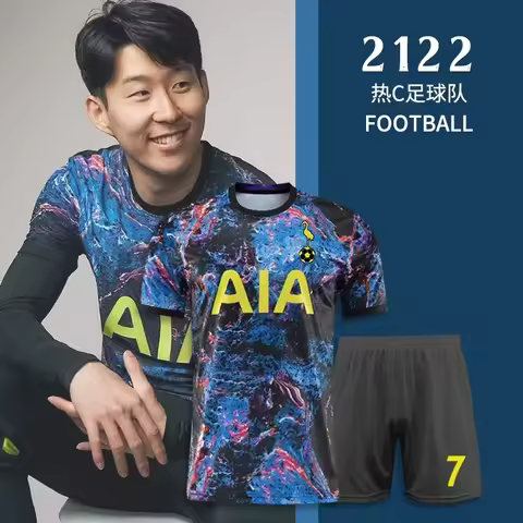 21/22 Tottenham away kit Men's adult Football 3D printed fashion quick-drying shirt short sleeve tra