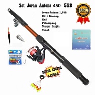 SET JORAN PANCING + REEL KOMPLIT TERMURAH TERBAIK KEKUATAN 5KG - Joran pancing murah 1 set promo - J