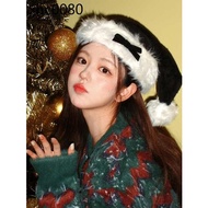 [Christmas] Christmas Hat Decoration Bow Christmas Gift Red Long-Fleece Christmas Hat Christmas Gift Decoration