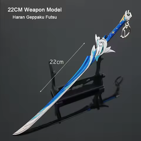 22CM Genshin Impact Game Peripherals Kamizato Ayato Weapon Models Haran Geppaku Futsu Keychain Metal