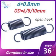 (XM-PH) Extension Spring d=0.8mm,OD6/8/10mm,L=30~120mm tension springs with hooks,apply to garage do