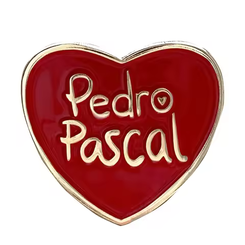 Pedro Pascal Love Enamel Pin Lapel Heart Brooch Metal Badge Jewelry Accessary