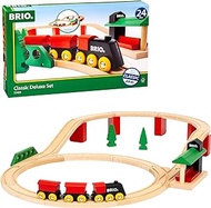 BRIO World - 33424 Classic Deluxe Railway Set | 25 Piece Train Toy with Accessories and Wooden Tracks for Kids Ages 2 and Up
