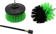Grip 3 pc Power Drill Cleaning Brush Set - Bathroom Surfaces, Tub, Shower, Tile, Grout - Power Scrub