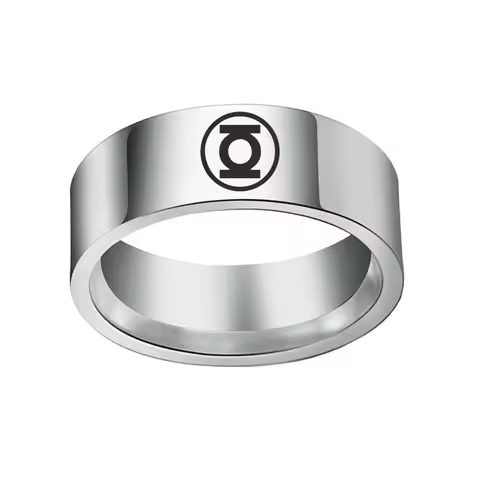 Dc Comics Super Hero Unisex Green Lantern Rings for Men and Women Wholesale 8mm Stainless Steel Powe