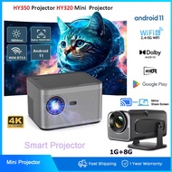 HY350 Smart Projector 4K 580ANSI Android 11 1920*1080P Wifi6 2G 32G BT5.0 Home Cinema Projetor