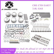 EA837 Engine Rebuild Timing Chain Kit ConRod Main Bearing Piston Gasket Set For Audi 3.0 A6 C6 A7 A8
