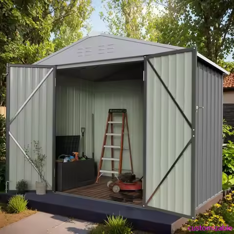 2025-New-6 x 8 FT Shed Outdoor Storage Shed Metal Garden Shed