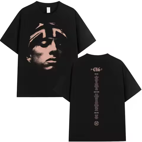 Rapper T-shirt Central Cee Can'T RUSH GREATNESS Tour Album Merch Men's Wear 2026 Summer Pure Cotton