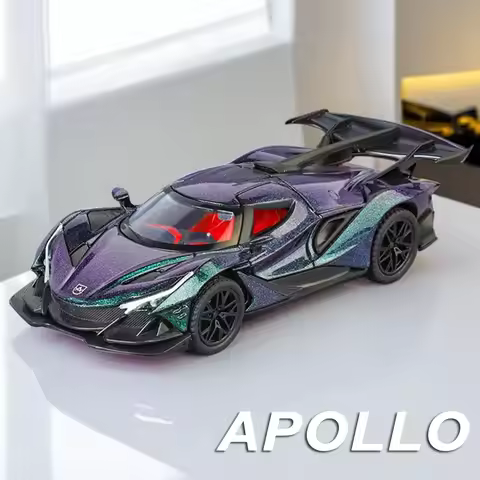 1:32 Apollo IE EVO Alloy Sports Car Models Diecast Toys Sound Light Pull Back Doors Opened Miniature