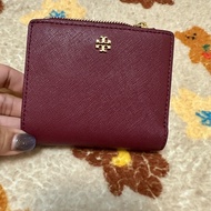 tory burch 酒紅皮夾