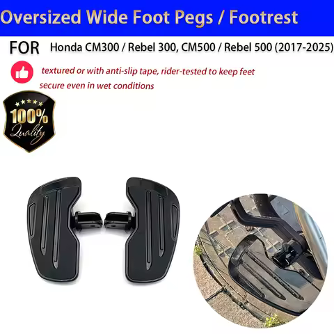 For Honda CM300 CM500 Rebel 300 500 Oversized Wide Foot Pegs No-Drill Accesorios Moto