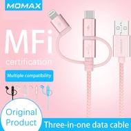 Momax สายข้อมูลแบบ Multi-Ftion หนึ่งถึงสามโทรศัพท์มือถือสายชาร์จ3 8X Vivo Universal