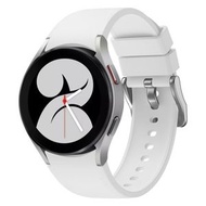 全城熱賣 - 適用於三星 Galaxy Watch 6 純色硅膠銀扣錶帶（白色）